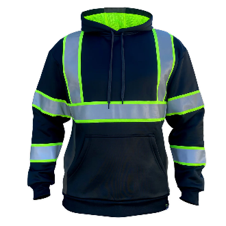 SS360º Stealth Basic - Black - Enhanced Visibility - Reflective Safety Hoodie