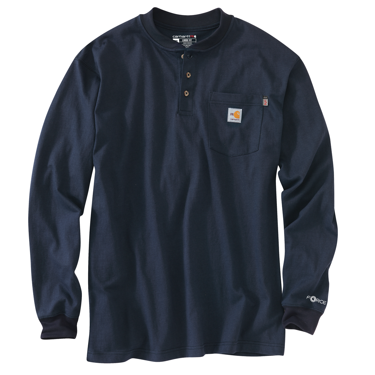 Flame-Resistant Carhartt Force® Cotton Long-Sleeve Henley