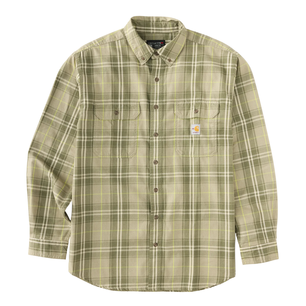 FLAME RESISTANT FORCE RUGGED FLEX® LOOSE FIT TWILL LONG-SLEEVE PLAID SHIRT