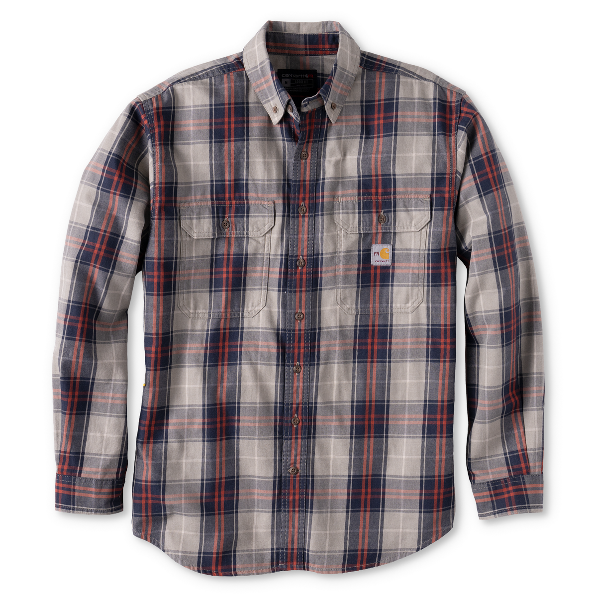 FLAME RESISTANT FORCE RUGGED FLEX® LOOSE FIT TWILL LONG-SLEEVE PLAID SHIRT