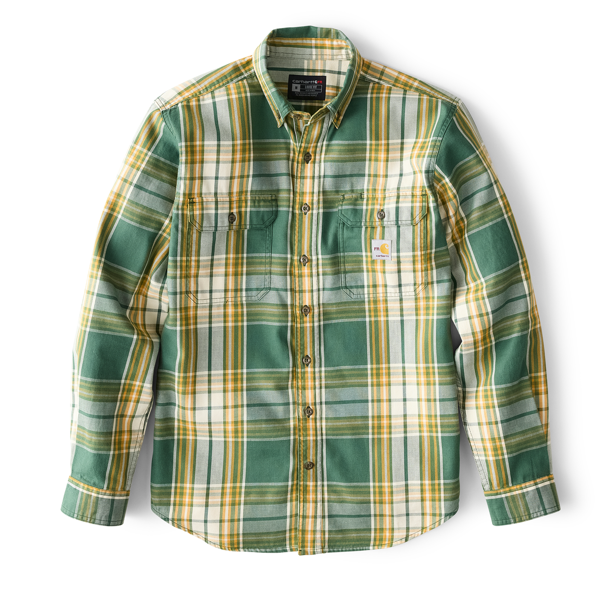 FLAME RESISTANT FORCE RUGGED FLEX® LOOSE FIT TWILL LONG-SLEEVE PLAID SHIRT