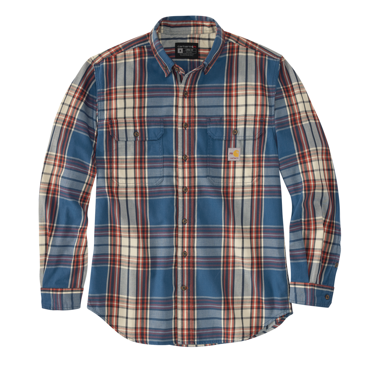 FLAME RESISTANT FORCE RUGGED FLEX® LOOSE FIT TWILL LONG-SLEEVE PLAID SHIRT