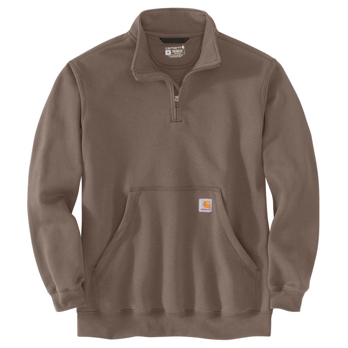 Loose Fit Midweight Quarter-Zip Mock-Neck Sweatshirt