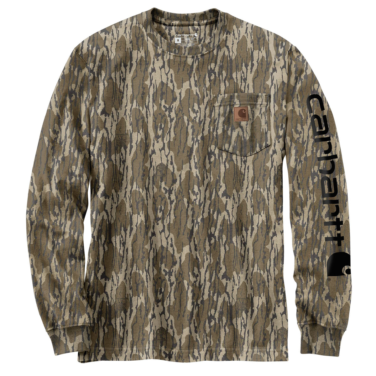 Carhartt Loose Fit Heavyweight BottomLand Camo Long-Sleeve Pocket Graphic T-Shirt