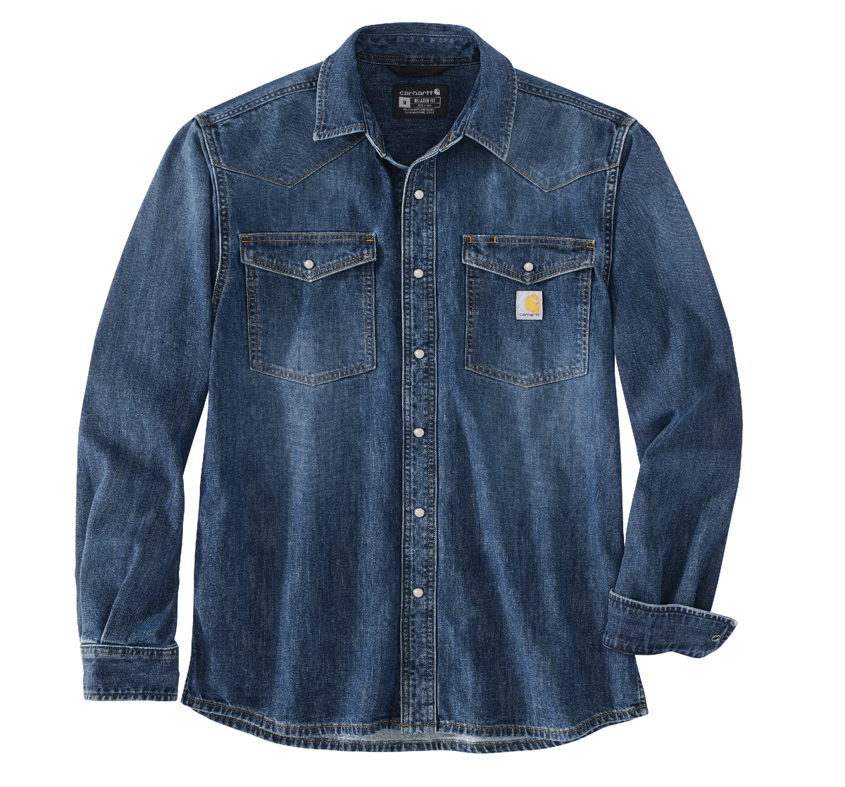 Carhartt Montana Relaxed Fit Midweight Denim Long-Sleeve Snap Front Shirt