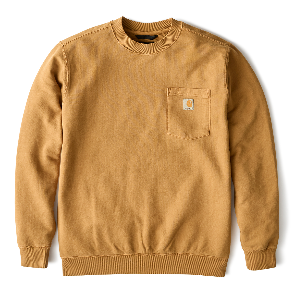 Relaxed Fit Midweight Garment Dye French Terry Crewneck Pocket Sweatshirt