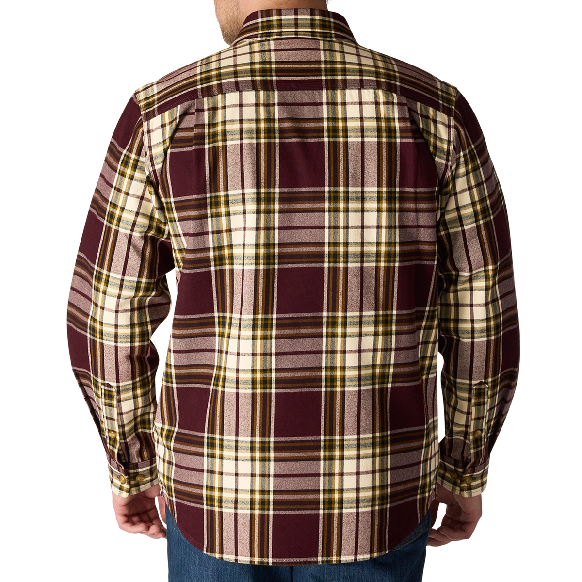 LOOSE FIT HEAVYWEIGHT FLANNEL LONG-SLEEVE PLAID SHIRT