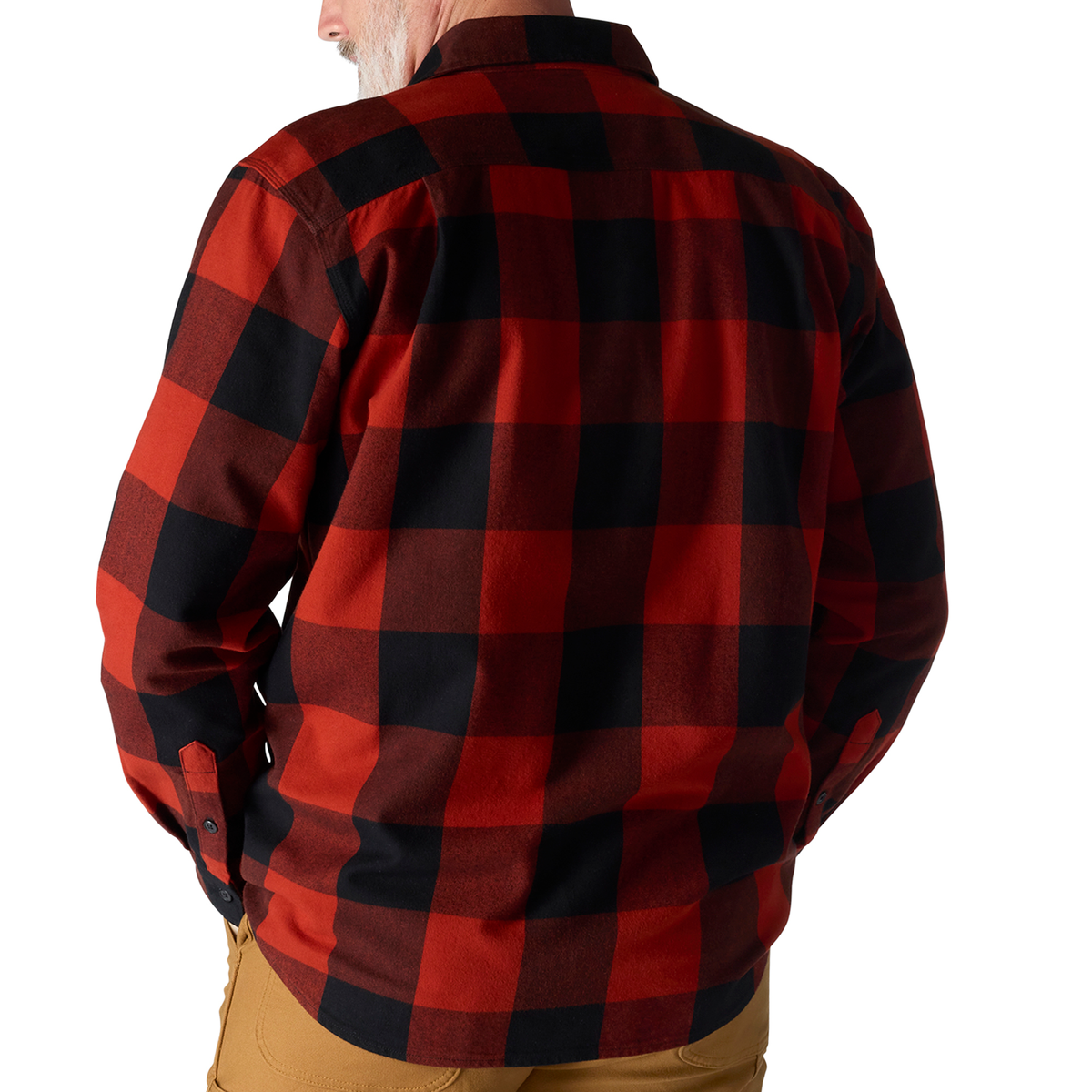 LOOSE FIT HEAVYWEIGHT FLANNEL LONG-SLEEVE PLAID SHIRT