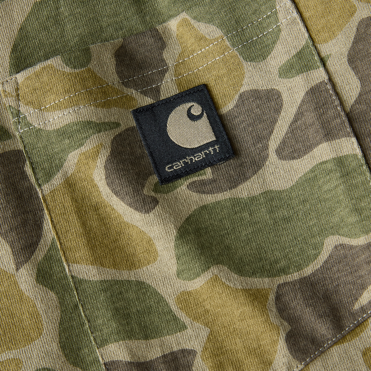 Relaxed Fit Heavyweight Long-Sleeve Pocket Camo Logo Graphic T-Shirt