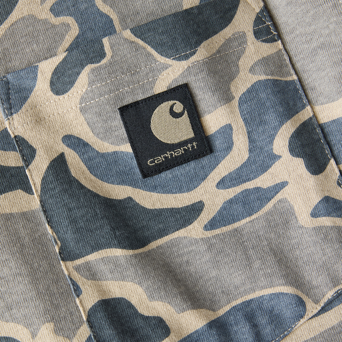 Relaxed Fit Heavyweight Long-Sleeve Pocket Camo Logo Graphic T-Shirt