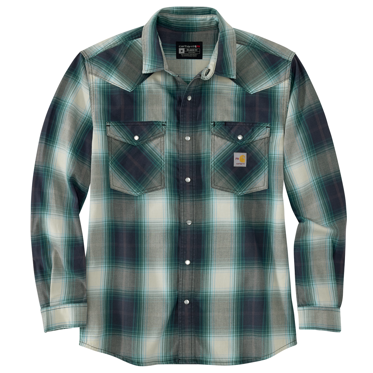 FR Montana Relaxed Fit Midweight Twill Snap Front Plaid Shirt