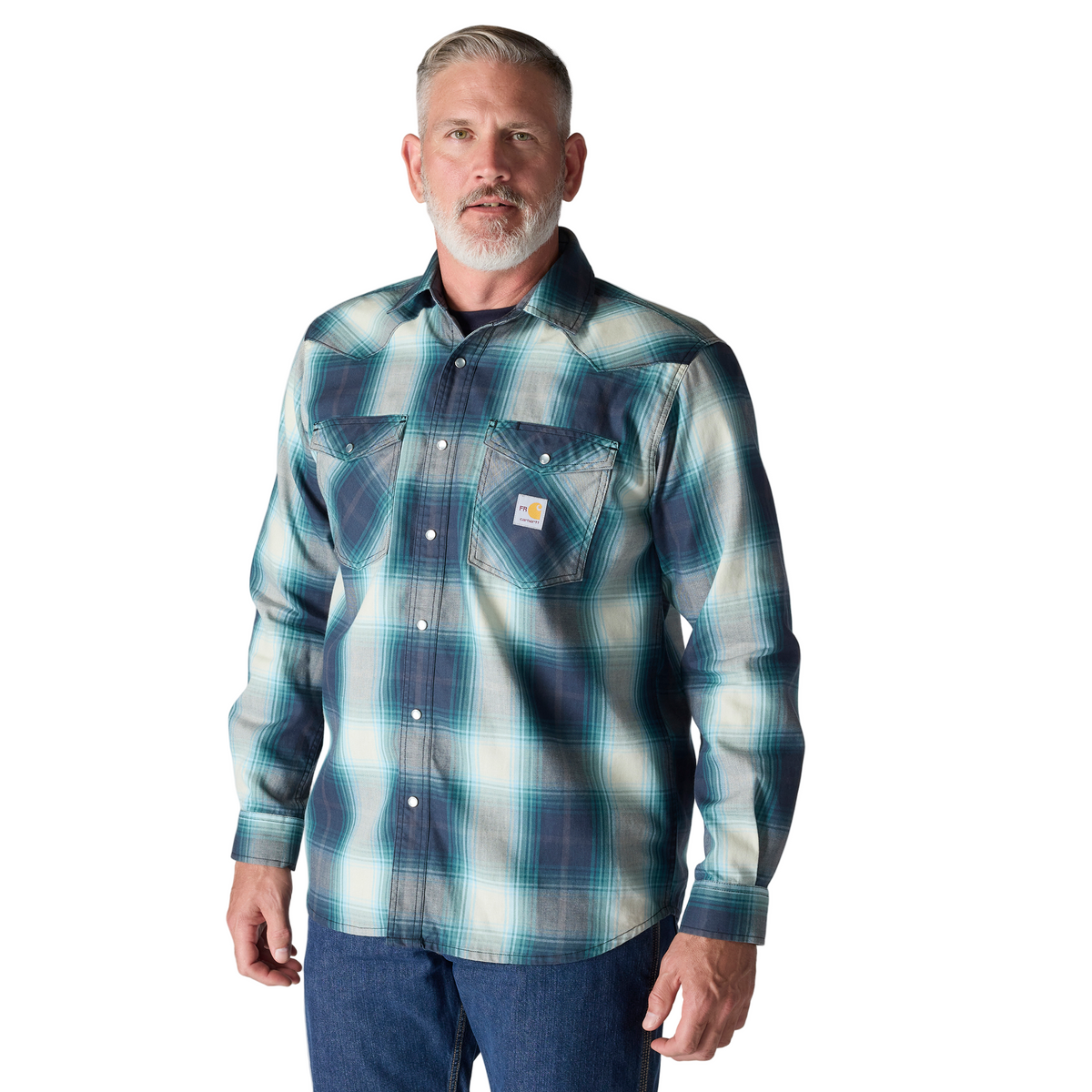 FR Montana Relaxed Fit Midweight Twill Snap Front Plaid Shirt