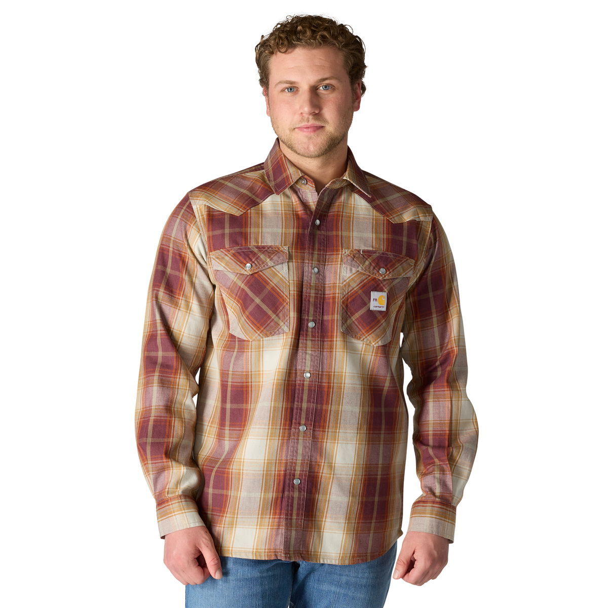 FR Montana Relaxed Fit Midweight Twill Snap Front Plaid Shirt