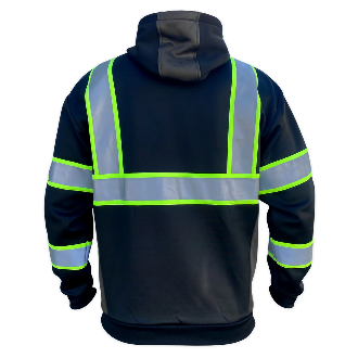 SS360º Stealth Basic - Black - Enhanced Visibility - Reflective Safety Hoodie