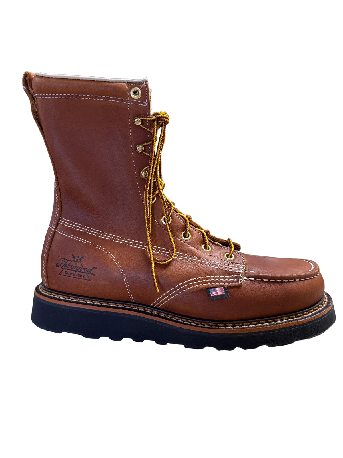 American Heritage – 8″ Tobacco Moc Toe BLK Wedge Soft Toe