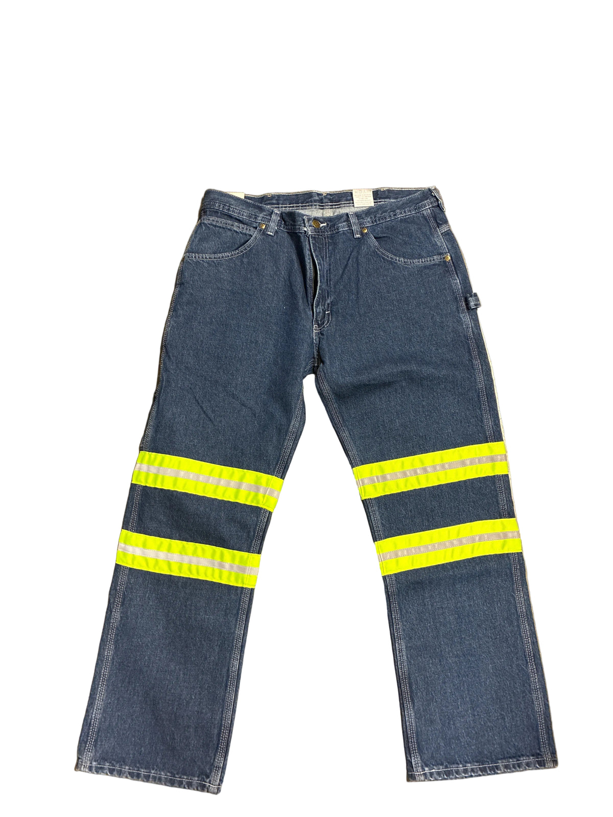 Key Relaxed Fit Denim Dungaree (Saftey Stripe)
