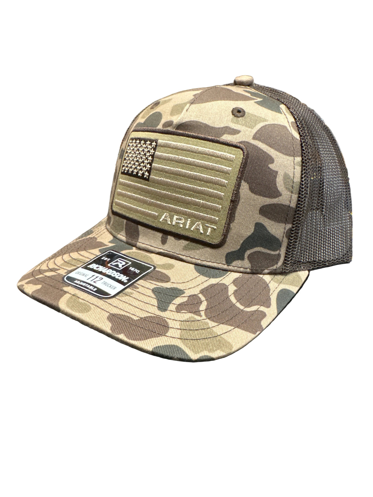 Ariat Camo Hat with Flag Embroidered