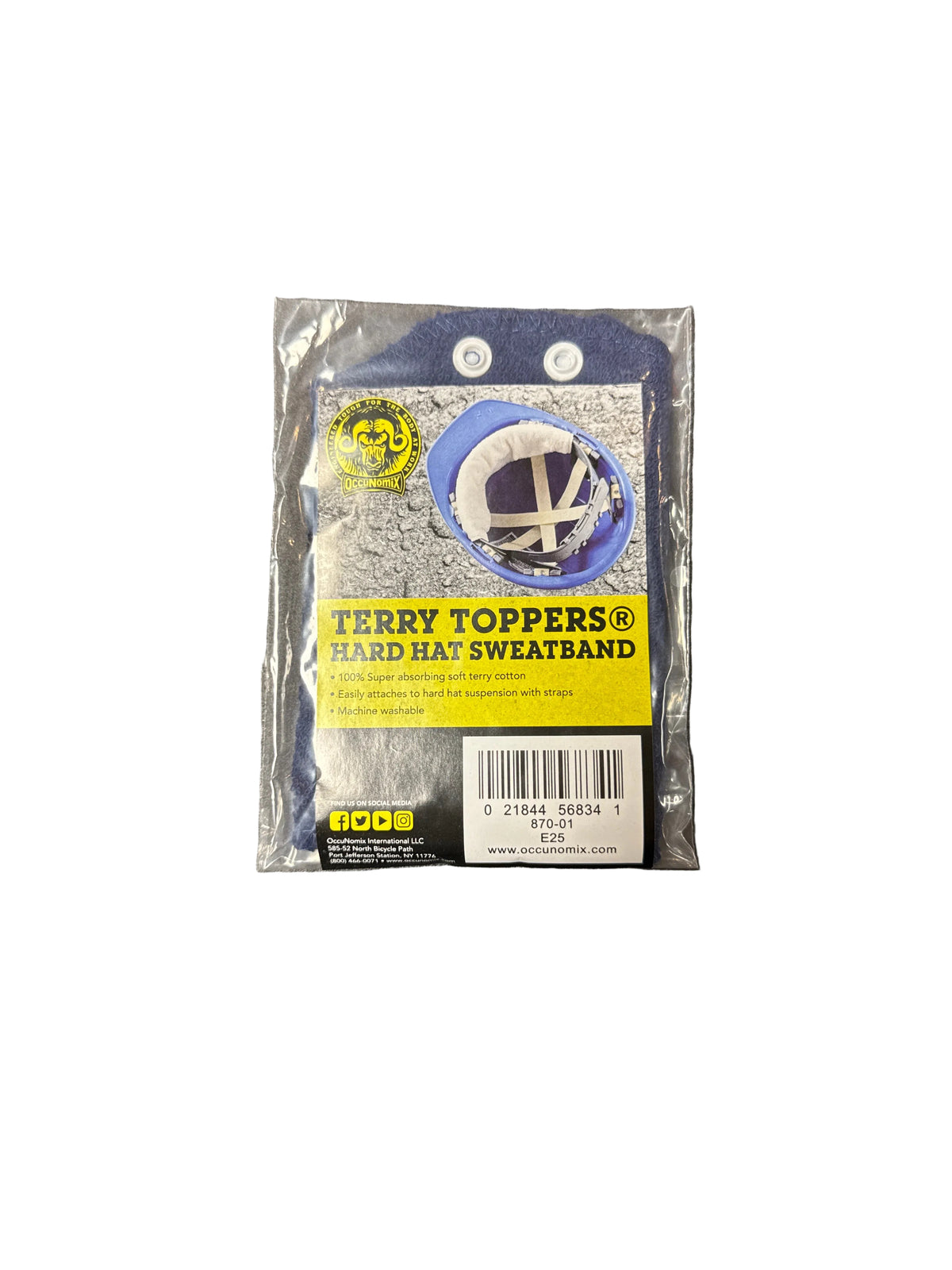 Terry Toppers Hard Hat SweatBand (Fits Low Pro and MSA Comfo Caps)
