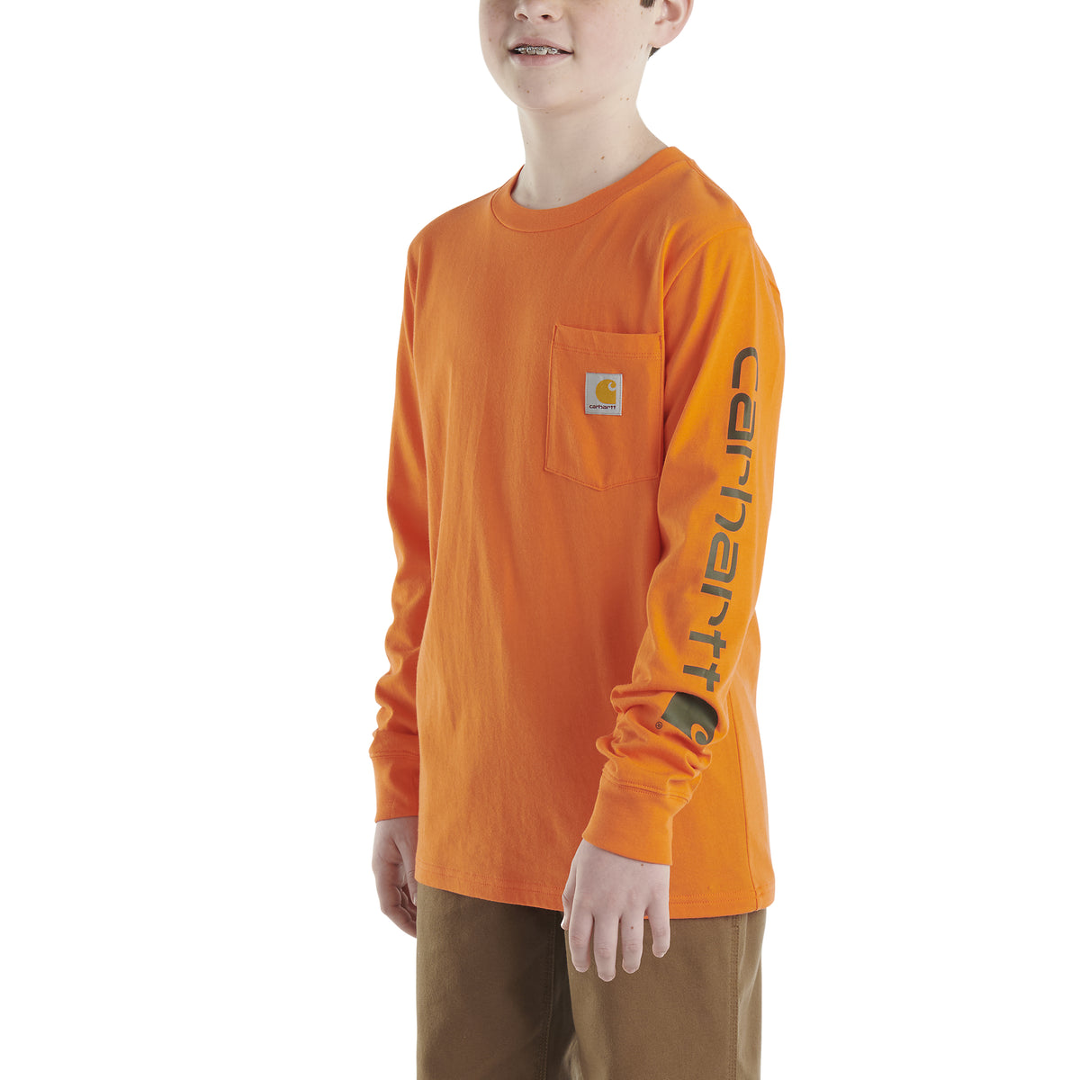 Kids Long-Sleeve Pocket T-Shirt (3 Color Options)
