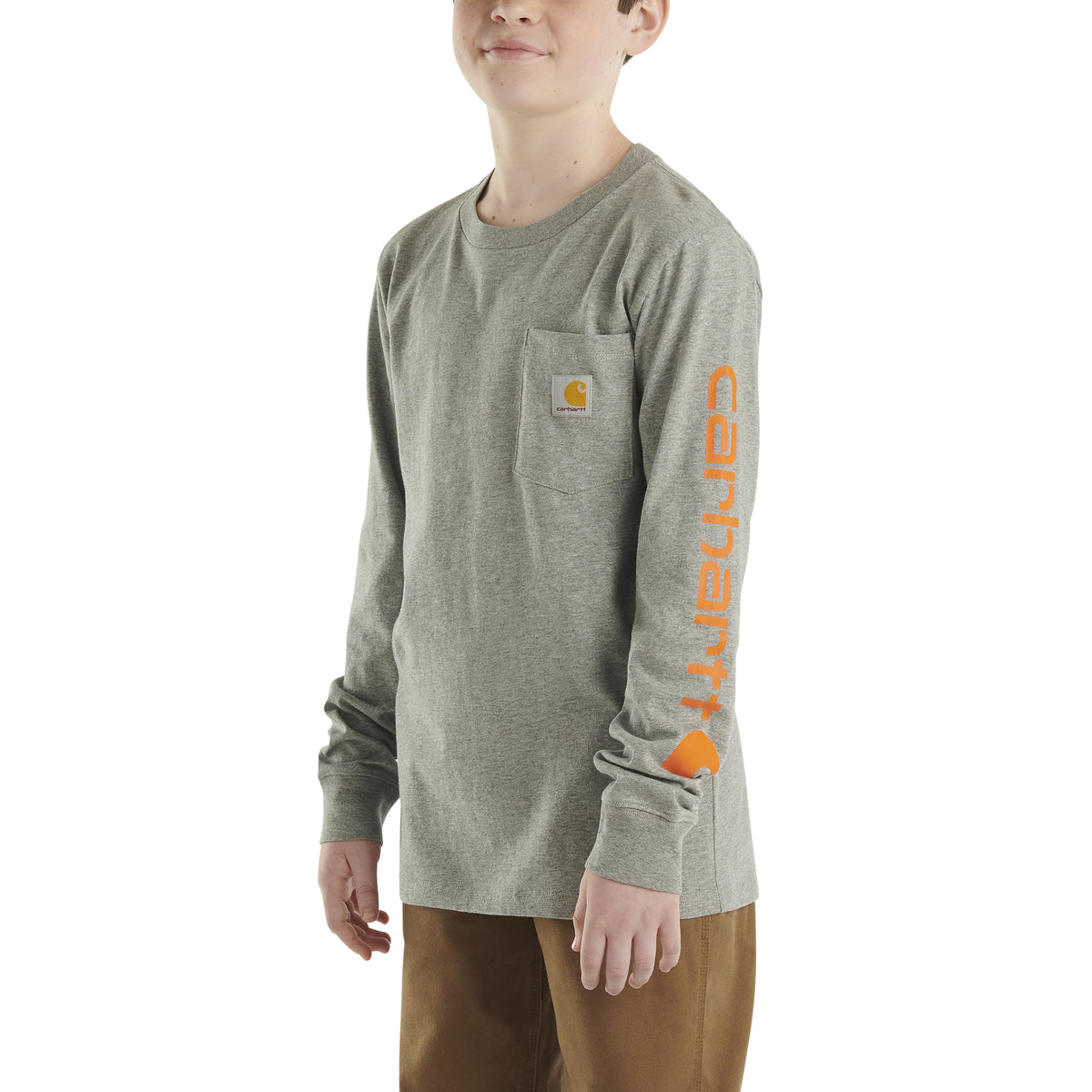 Kids Long-Sleeve Pocket T-Shirt (3 Color Options)