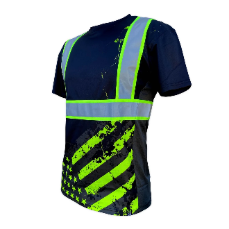 SS360º Stealth American Grit - Black - Enhanced Visibility - UPF 40 - Reflective Safety Shirt