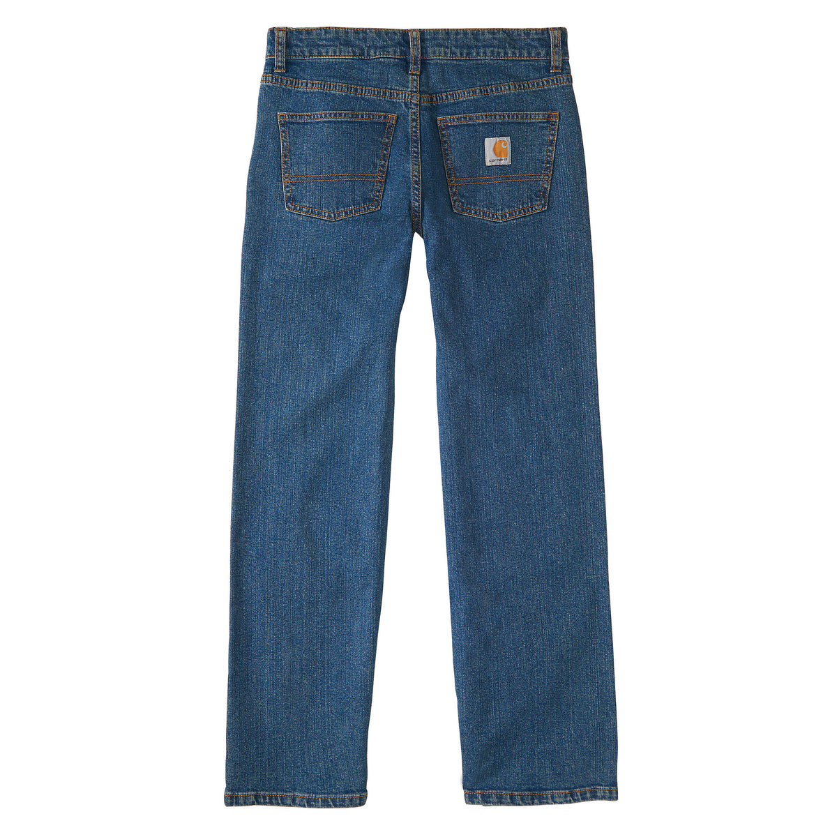 Kids Carhartt Rugged Flex® Relaxed Fit Denim 5-Pocket Boot-Cut Jean Medium Wash Denim
