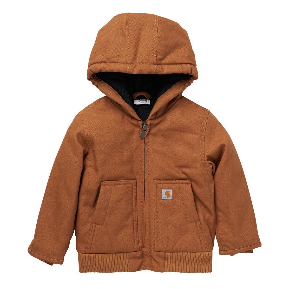 Kids Carhartt Canvas Insulated Hooded Active Jac Carhartt Brown