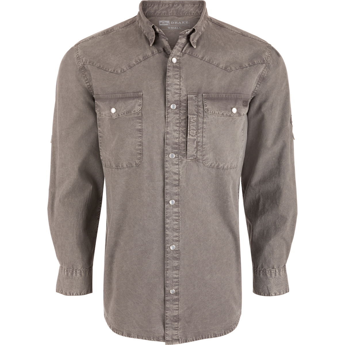 Cinco Ranch Western Solid Acid Wash Long Sleeve Shirt