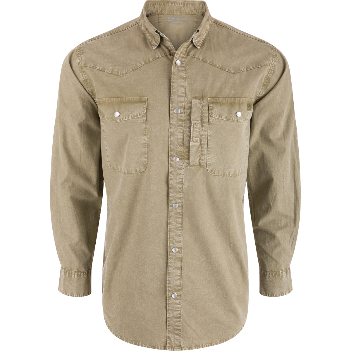 Cinco Ranch Western Solid Acid Wash Long Sleeve Shirt