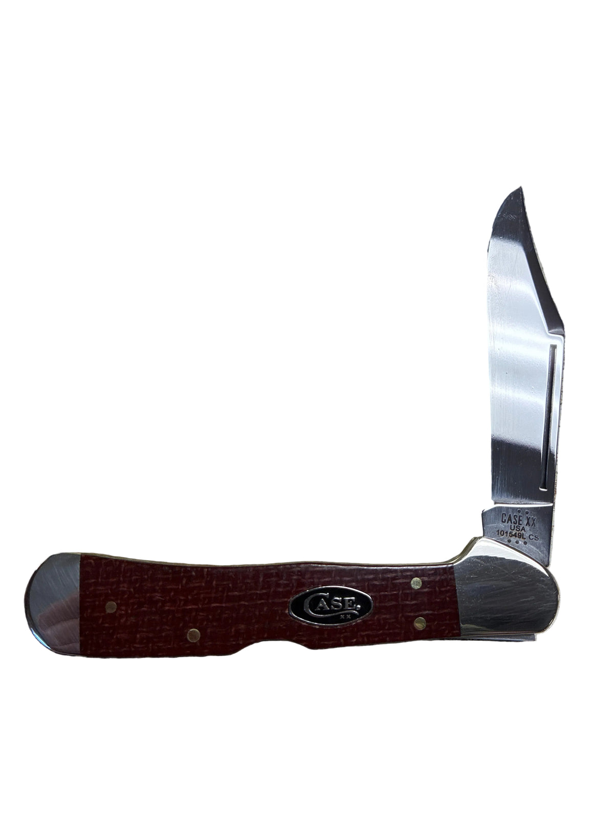 Dark Red Burlap Micarta Smooth Copperlock