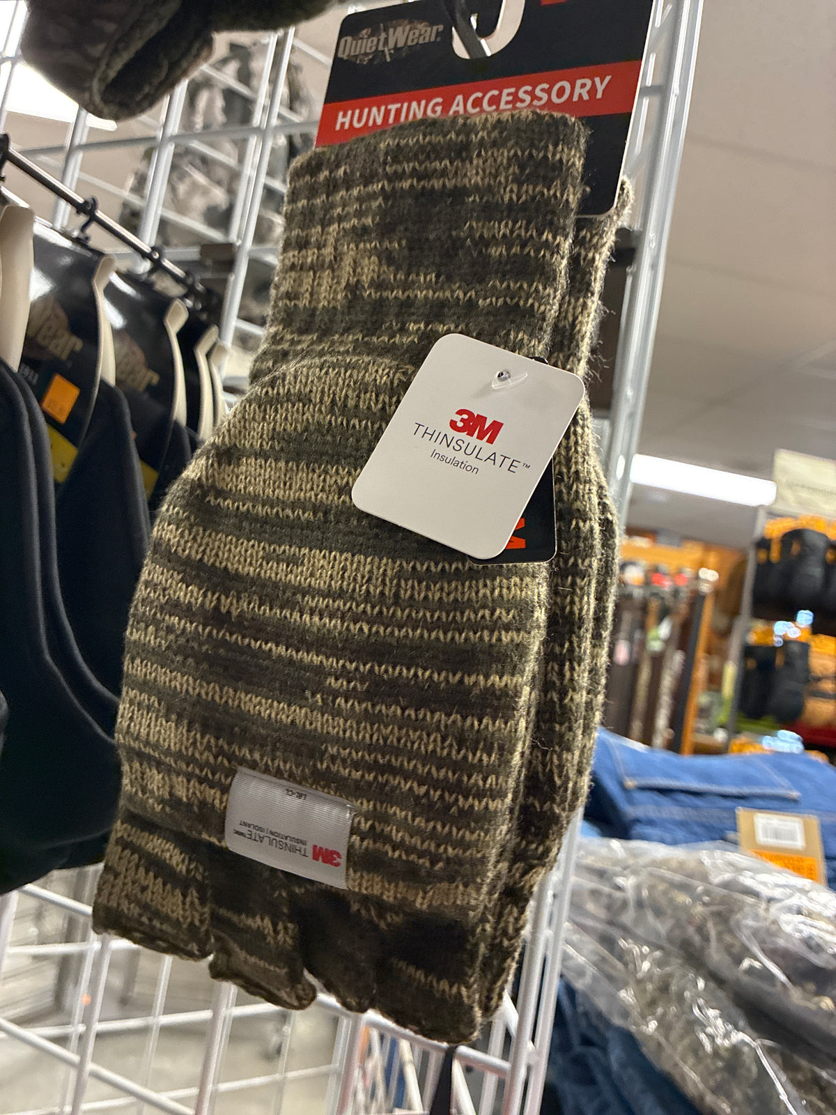 QUIETWEAR KNIT FLIP GLOVES WITH 40 GR THINSULATE