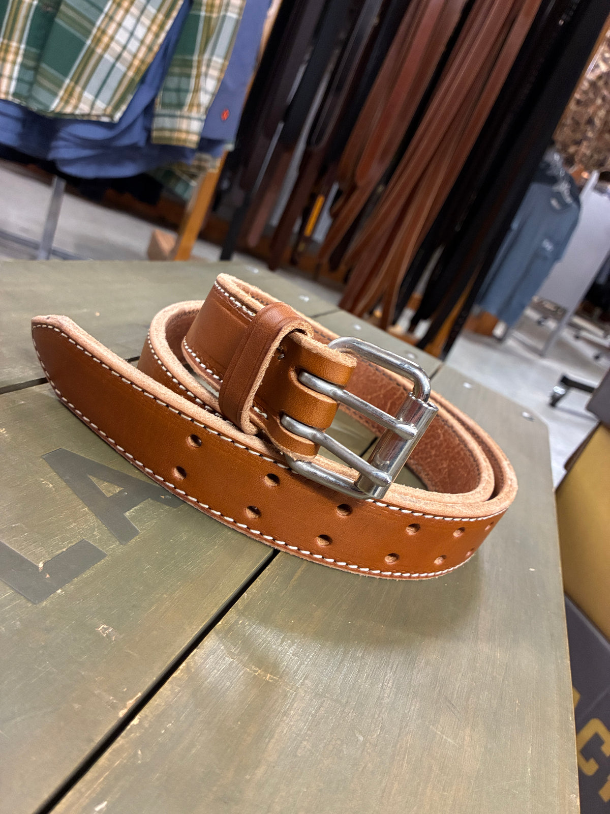 1-1/2” USA Made Leather belt (Double Prong)